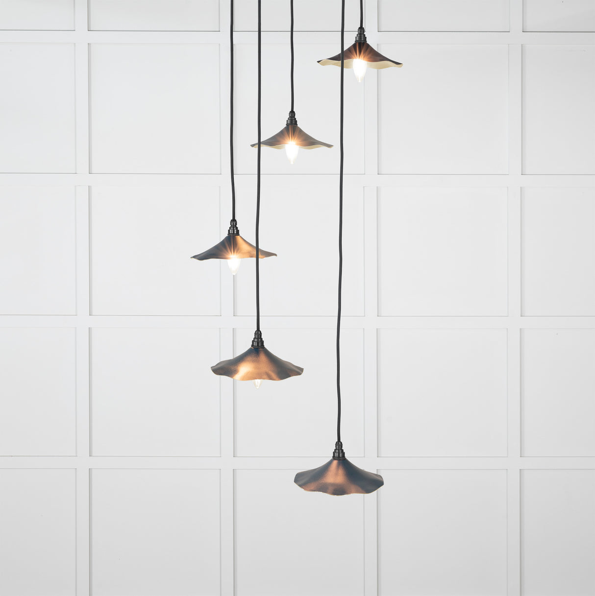 From The Anvil - Smooth Brass Flora Cluster Pendant in Dusk | Sku. 49728SDU | Trade Door Handles.