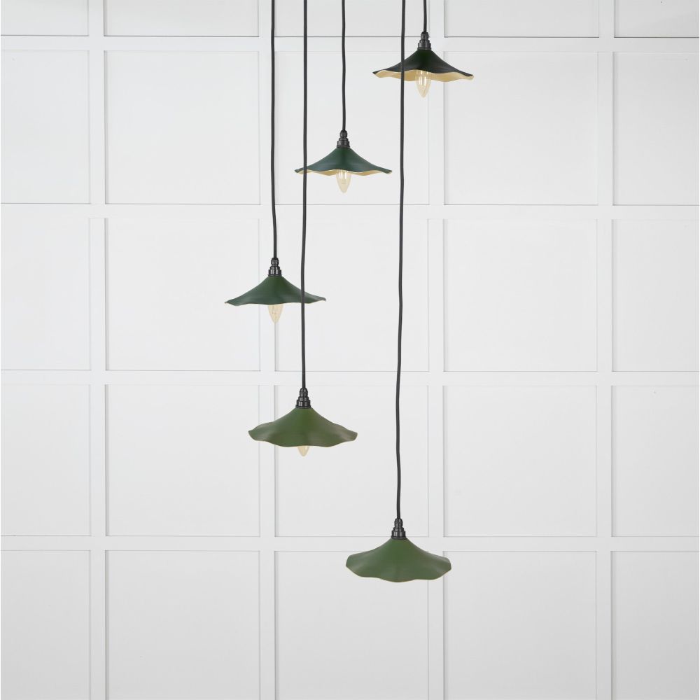 From The Anvil - Smooth Brass Flora Cluster Pendant in Heath | Sku. 49728SH | Trade Door Handles.