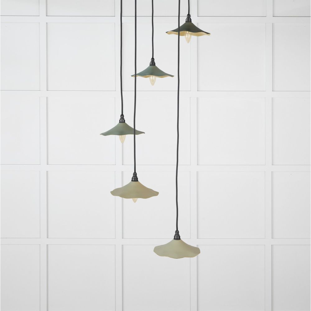 From The Anvil - Smooth Brass Flora Cluster Pendant in Tump | Sku. 49728STU | Trade Door Handles.