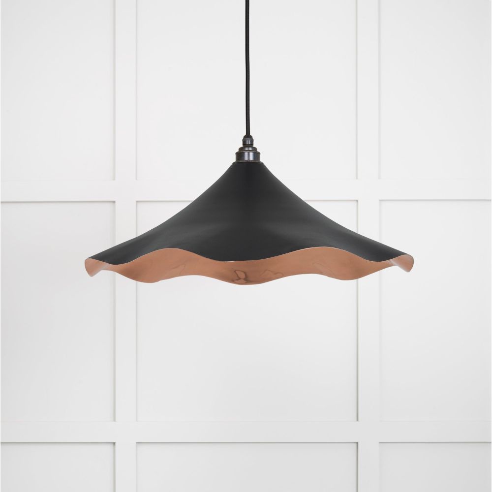 From The Anvil - Smooth Copper Flora Pendant in Elan Black | Sku. 49729SEB | Trade Door Handles.