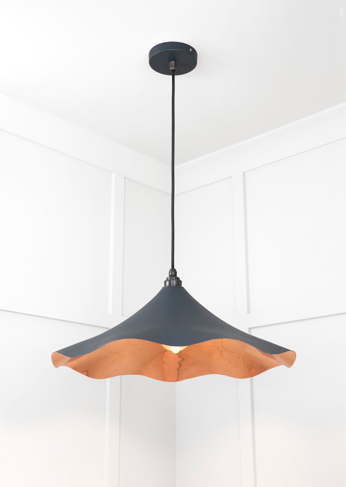 From The Anvil - Smooth Copper Flora Pendant in Soot | Sku. 49729SSO | Trade Door Handles.