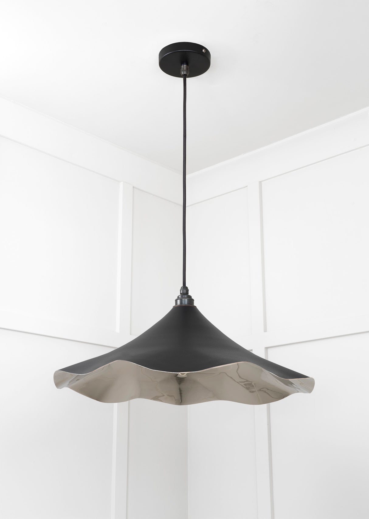 From The Anvil - Smooth Nickel Flora Pendant in Elan Black | Sku. 49730SEB | Trade Door Handles.