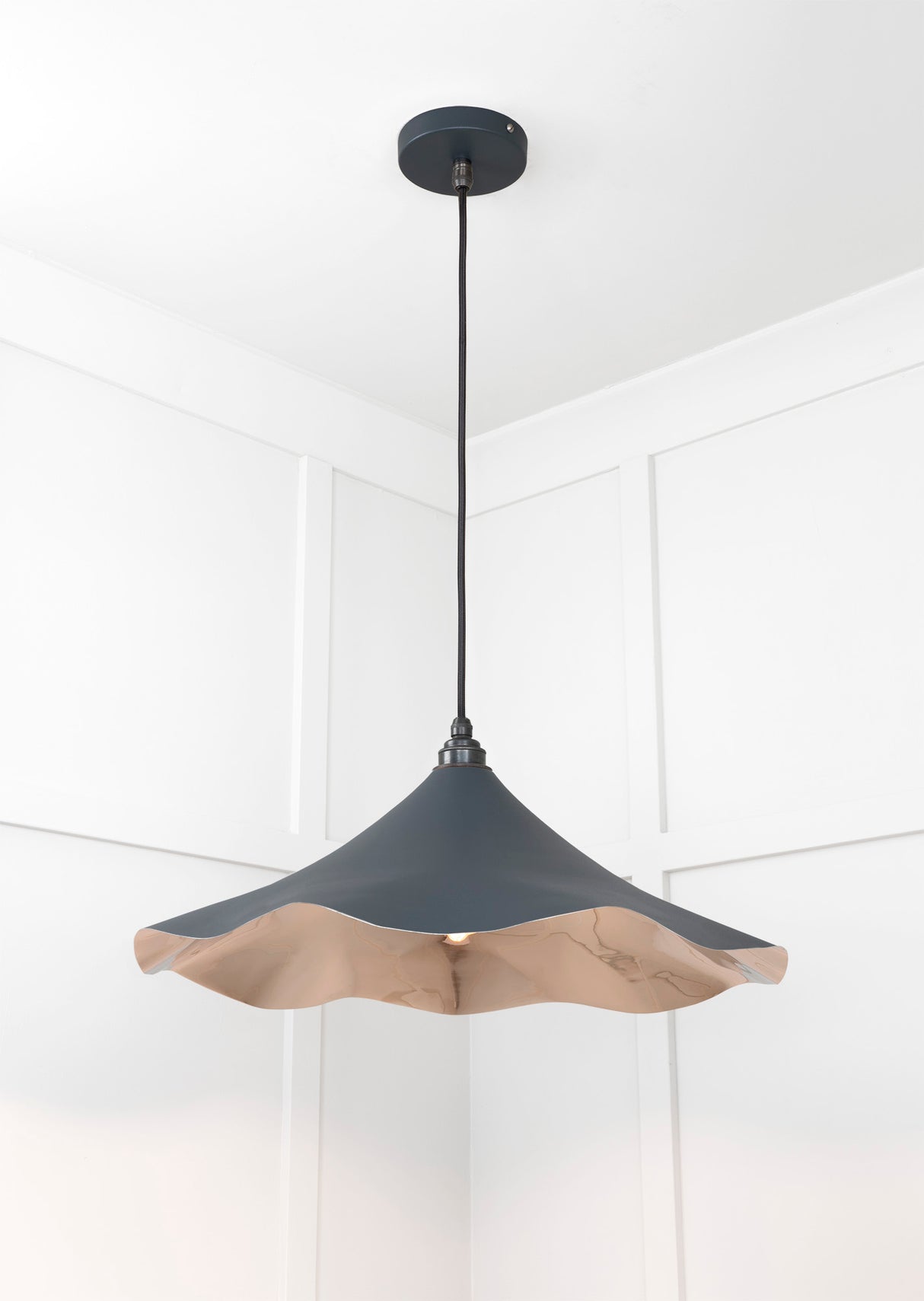 From The Anvil - Smooth Nickel Flora Pendant in Soot | Sku. 49730SSO | Trade Door Handles.