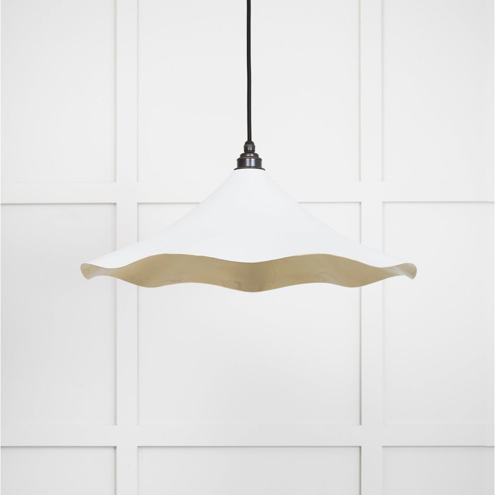 From The Anvil - Smooth Brass Flora Pendant in Flock | Sku. 49731SF | Trade Door Handles.
