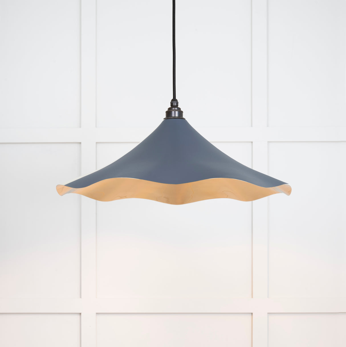 From The Anvil - Smooth Brass Flora Pendant in Slate | Sku. 49731SSL | Trade Door Handles.