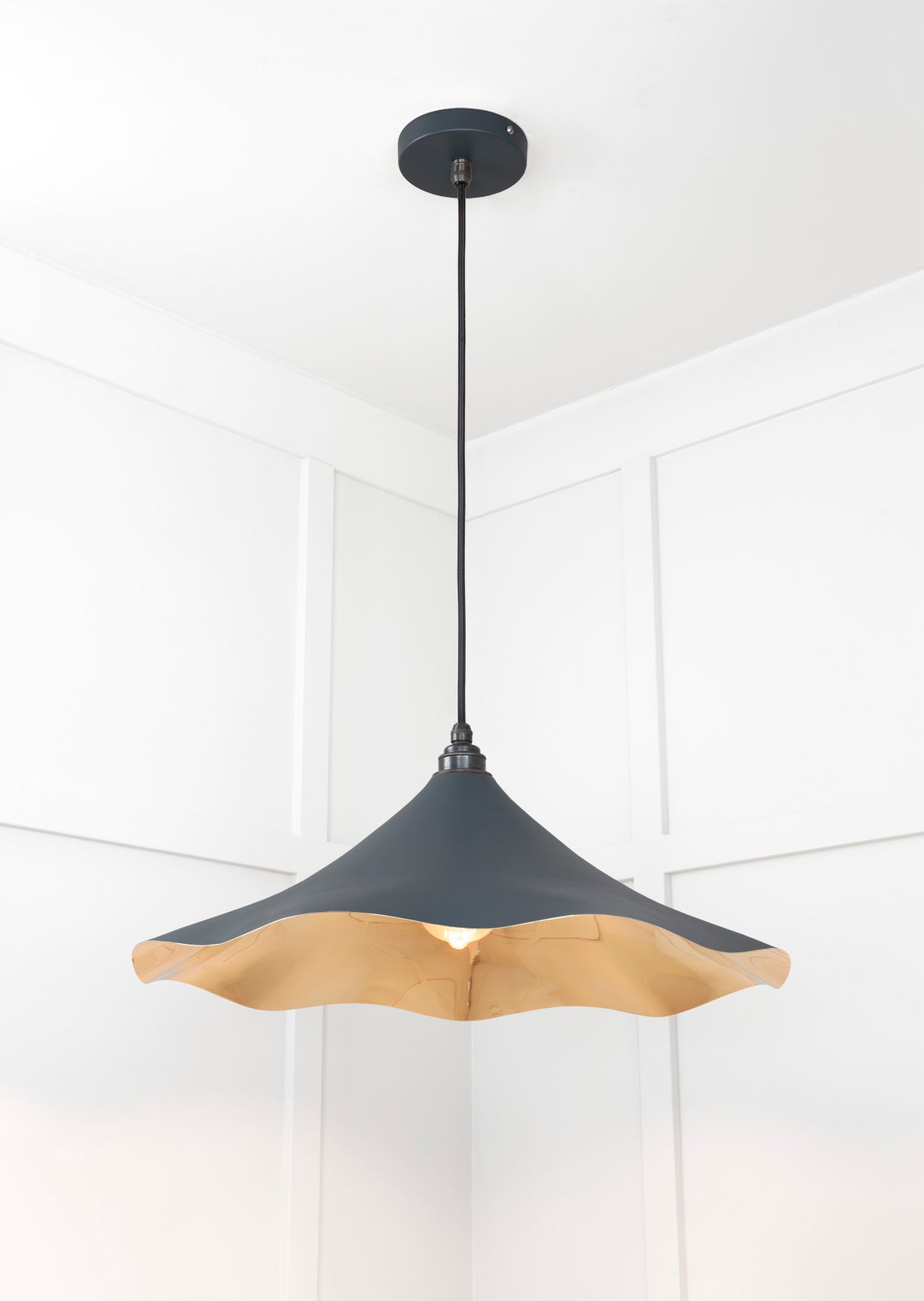 From The Anvil - Smooth Brass Flora Pendant in Soot | Sku. 49731SSO | Trade Door Handles.