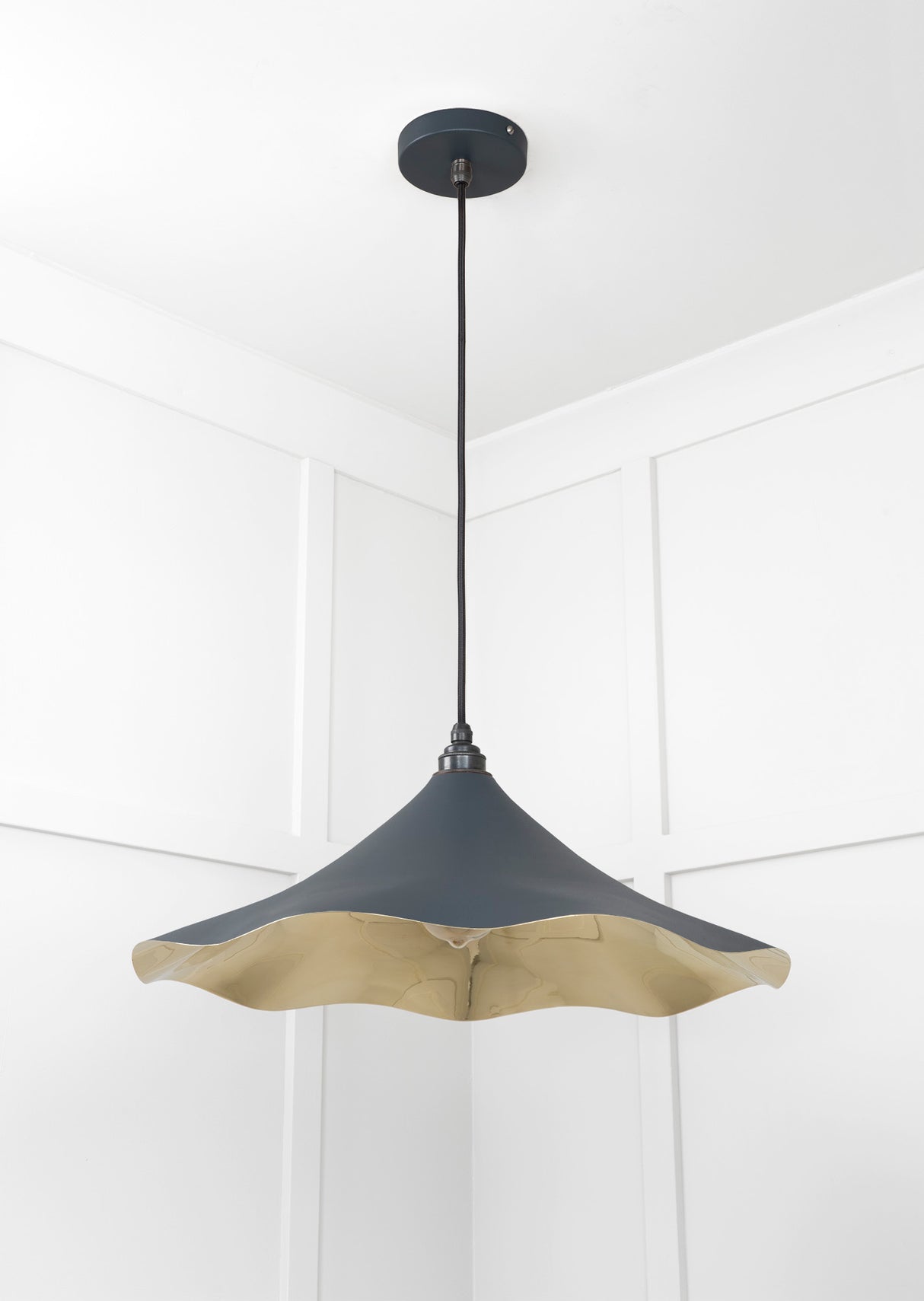 From The Anvil - Smooth Brass Flora Pendant in Soot | Sku. 49731SSO | Trade Door Handles.