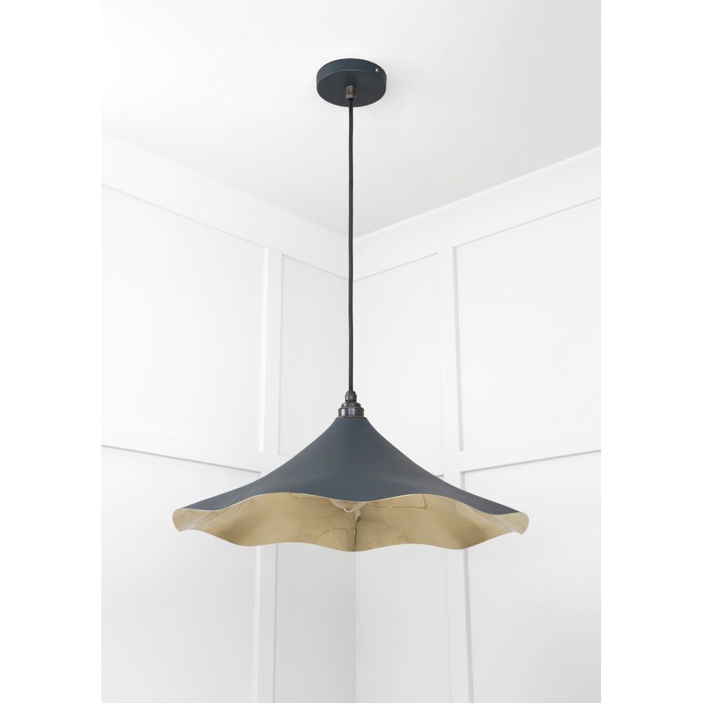 From The Anvil - Smooth Brass Flora Pendant in Soot | Sku. 49731SSO | Trade Door Handles.