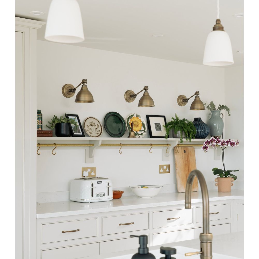 From The Anvil - Aged Brass Brindley Wall Light | Sku. 49733 | Trade Door Handles.