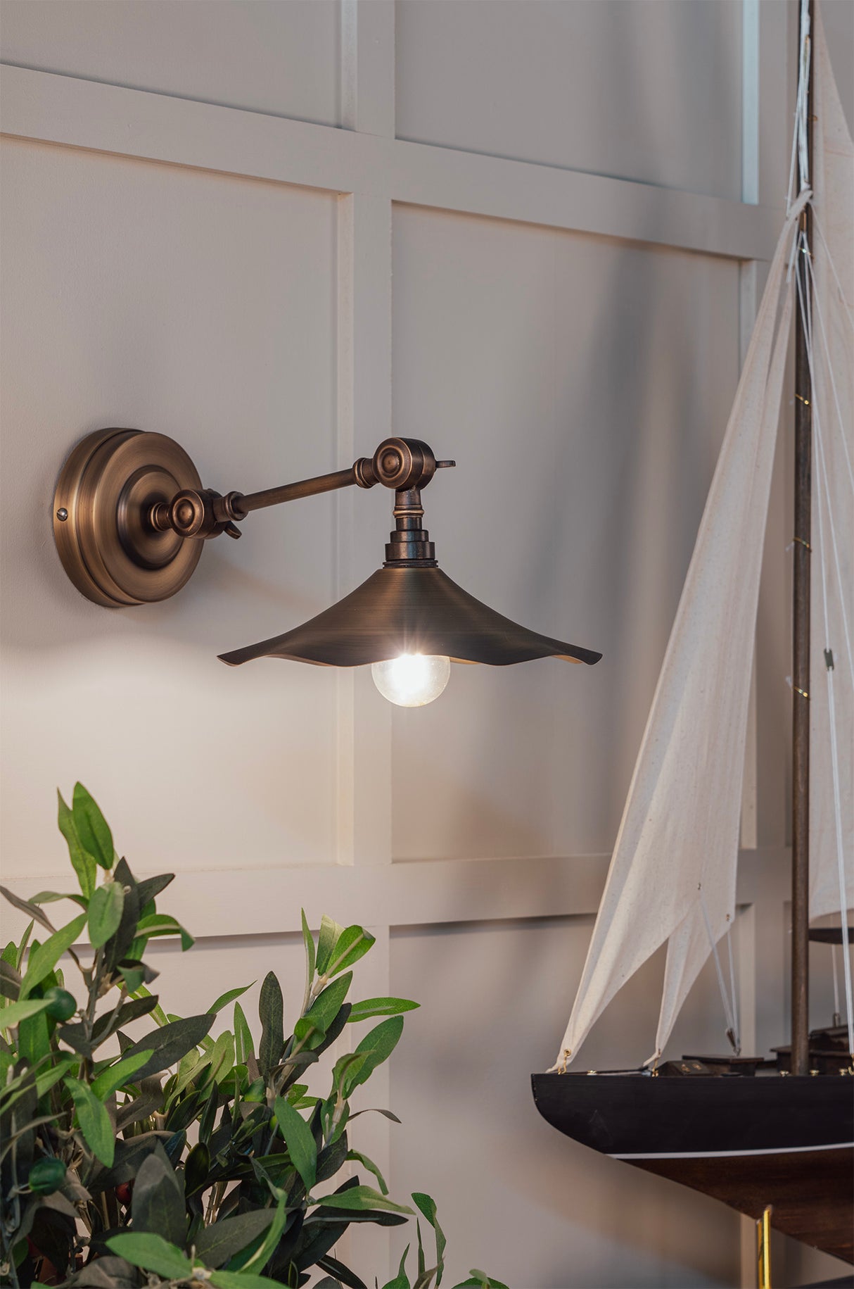 From The Anvil - Aged Brass Flora Wall Light | Sku. 49735 | Trade Door Handles.