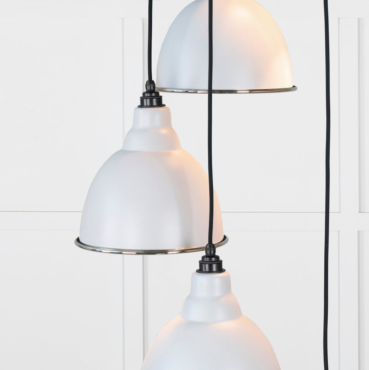 From The Anvil - Smooth Nickel Brindley Cluster Pendant in Birch | Sku. 49737SBI | Trade Door Handles.