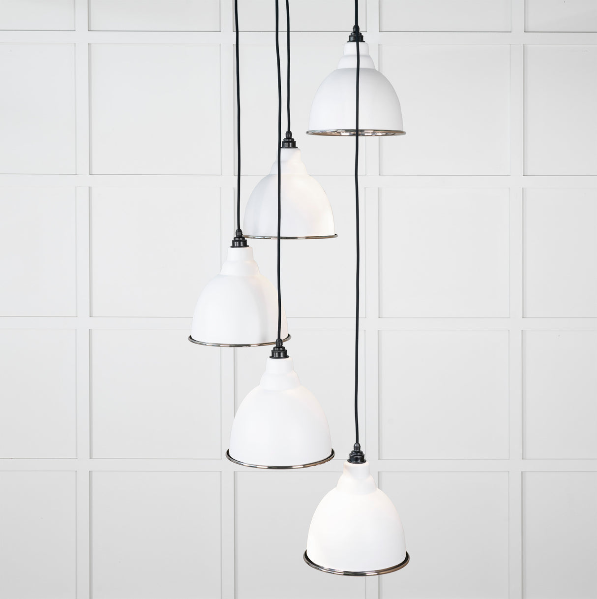 From The Anvil - Smooth Nickel Brindley Cluster Pendant in Flock | Sku. 49737SF | Trade Door Handles.