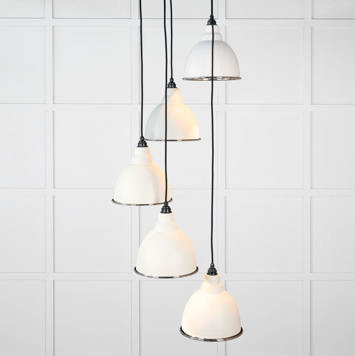 From The Anvil - Smooth Nickel Brindley Cluster Pendant in Teasel | Sku. 49737STE | Trade Door Handles.