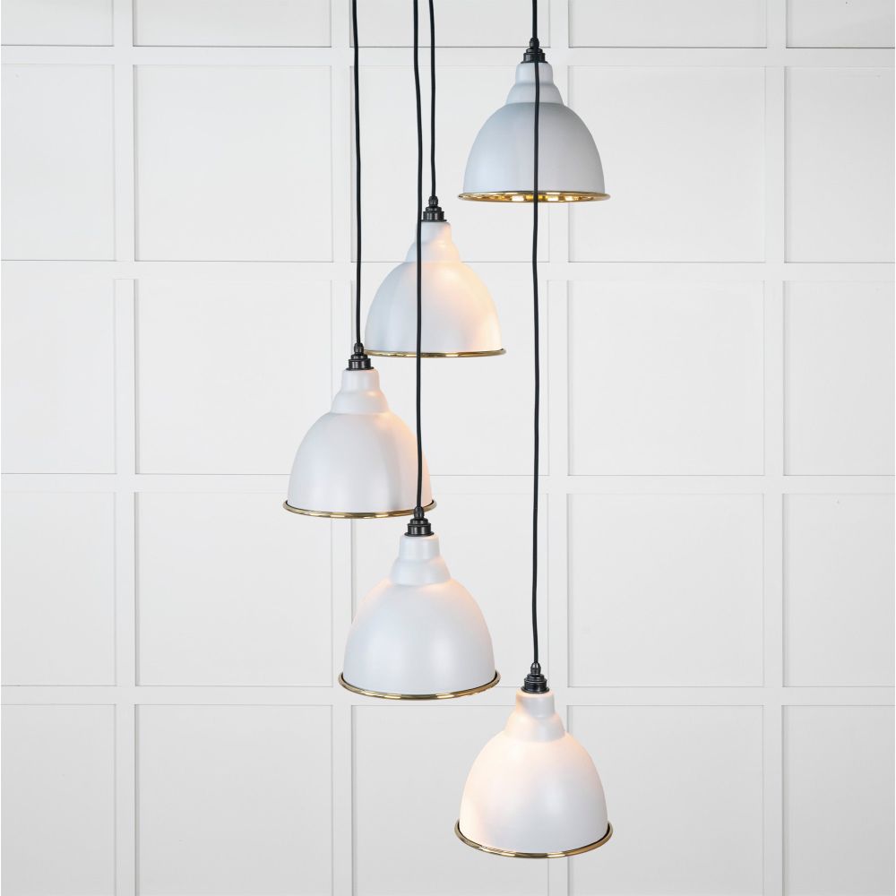 From The Anvil - Smooth Brass Brindley Cluster Pendant in Birch | Sku. 49738SBI | Trade Door Handles.