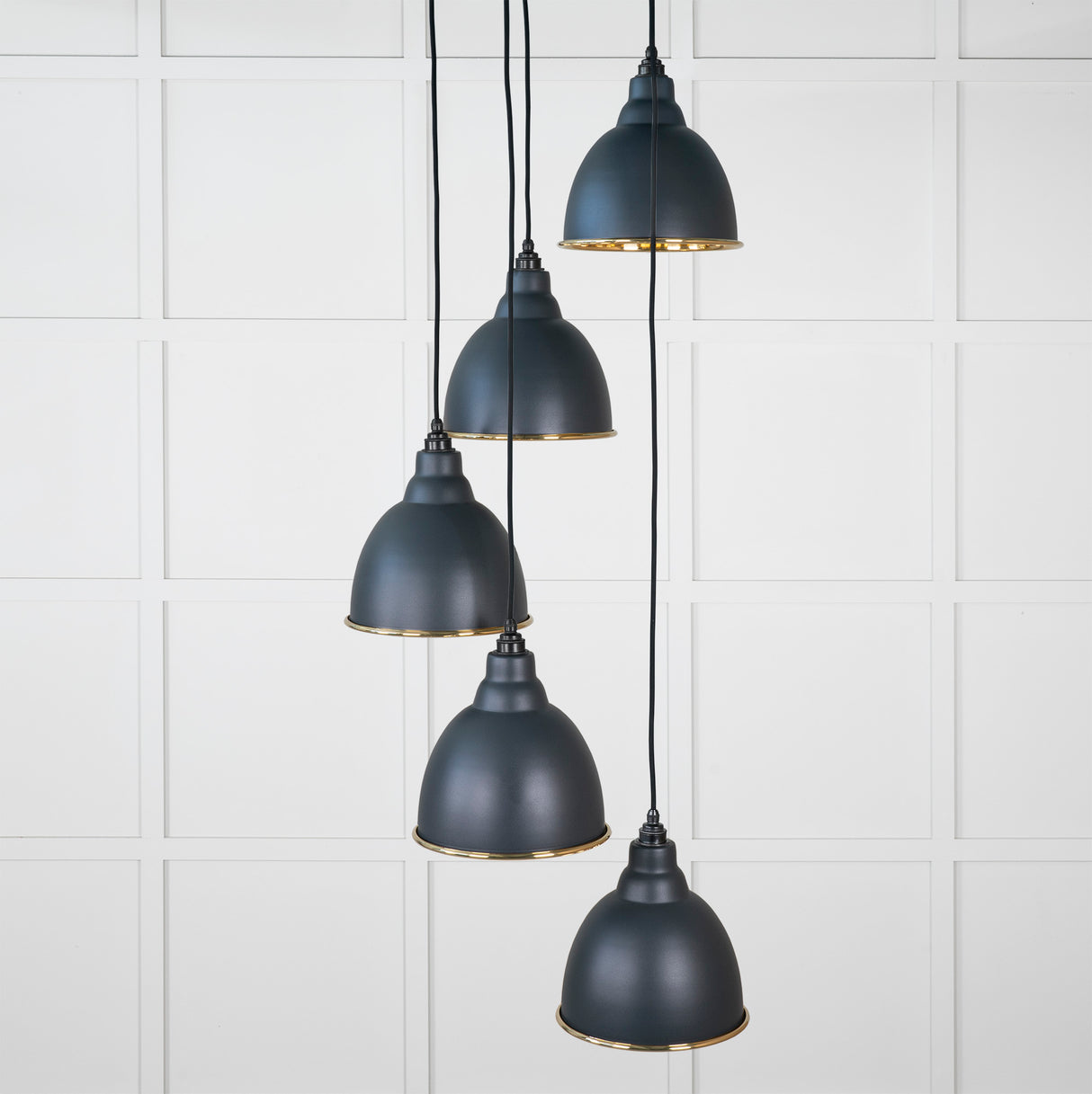 From The Anvil - Smooth Brass Brindley Cluster Pendant in Soot | Sku. 49738SSO | Trade Door Handles.