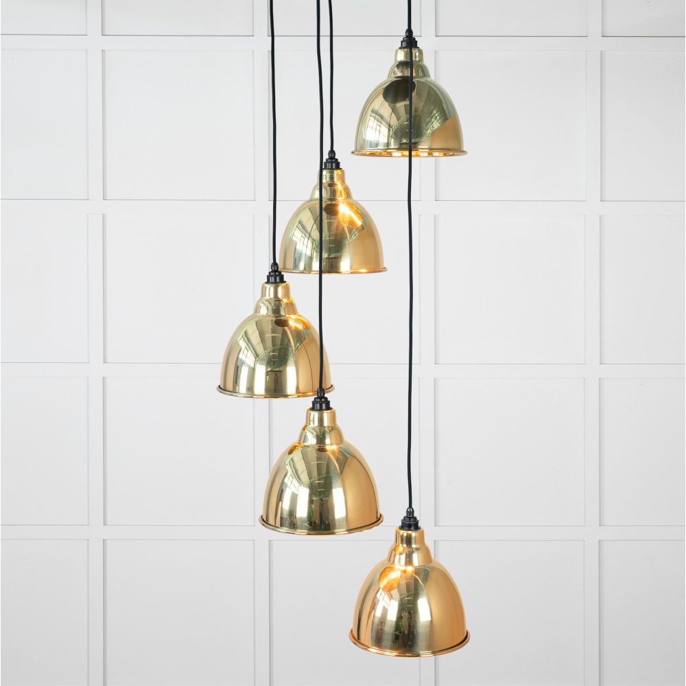 From The Anvil - Smooth Brass Brindley Cluster Pendant | Sku. 49738 | Trade Door Handles.