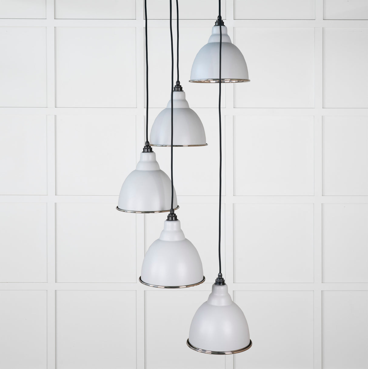From The Anvil - Hammered Nickel Brindley Cluster Pendant in Birch | Sku. 49740SBI | Trade Door Handles.