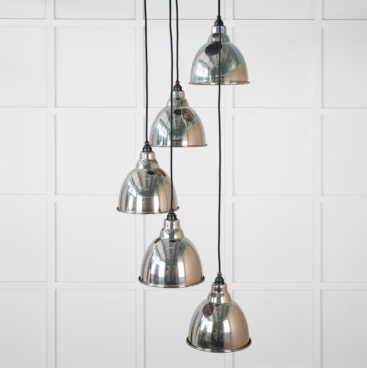 From The Anvil - Hammered Nickel Brindley Cluster Pendant | Sku. 49740 | Trade Door Handles.