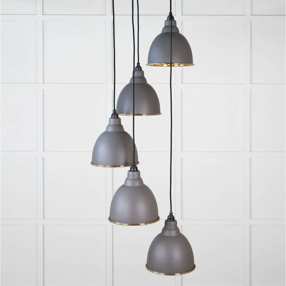 From The Anvil - Hammered Brass Brindley Cluster Pendant in Bluff | Sku. 49741SBL | Trade Door Handles.