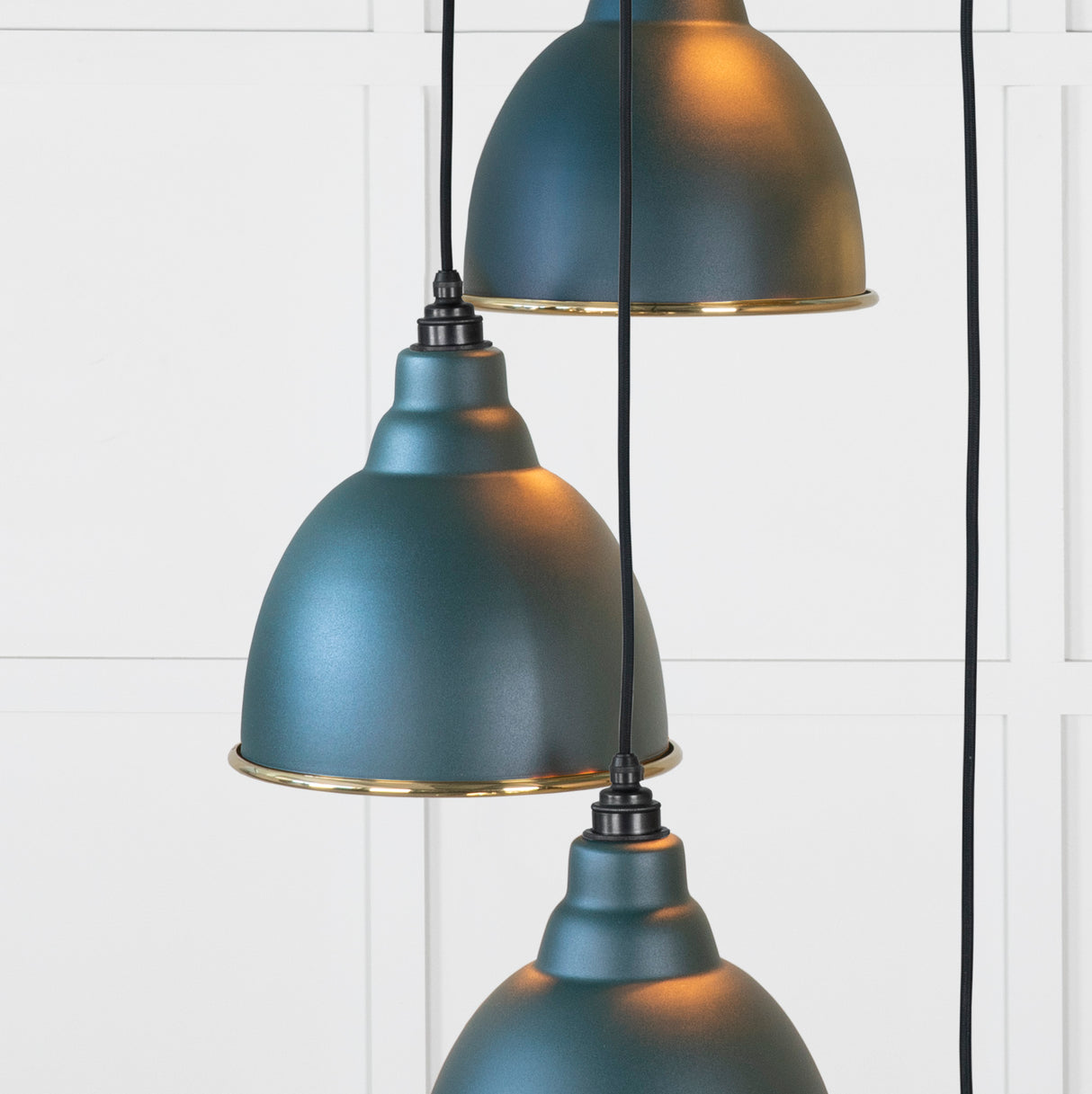 From The Anvil - Hammered Brass Brindley Cluster Pendant in Dingle | Sku. 49741SDI | Trade Door Handles.