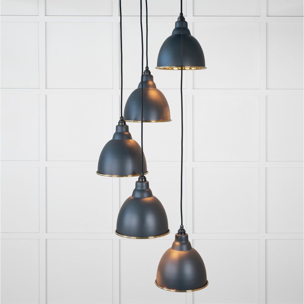 From The Anvil - Hammered Brass Brindley Cluster Pendant in Soot | Sku. 49741SSO | Trade Door Handles.