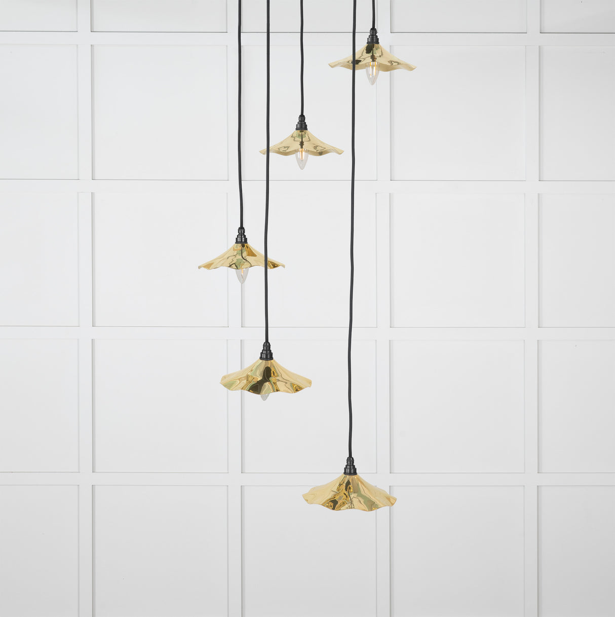 From The Anvil - Smooth Brass Flora Cluster Pendant | Sku. 49745 | Trade Door Handles.