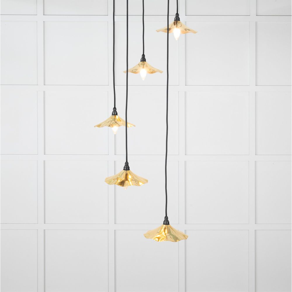 From The Anvil - Smooth Brass Flora Cluster Pendant | Sku. 49745 | Trade Door Handles.