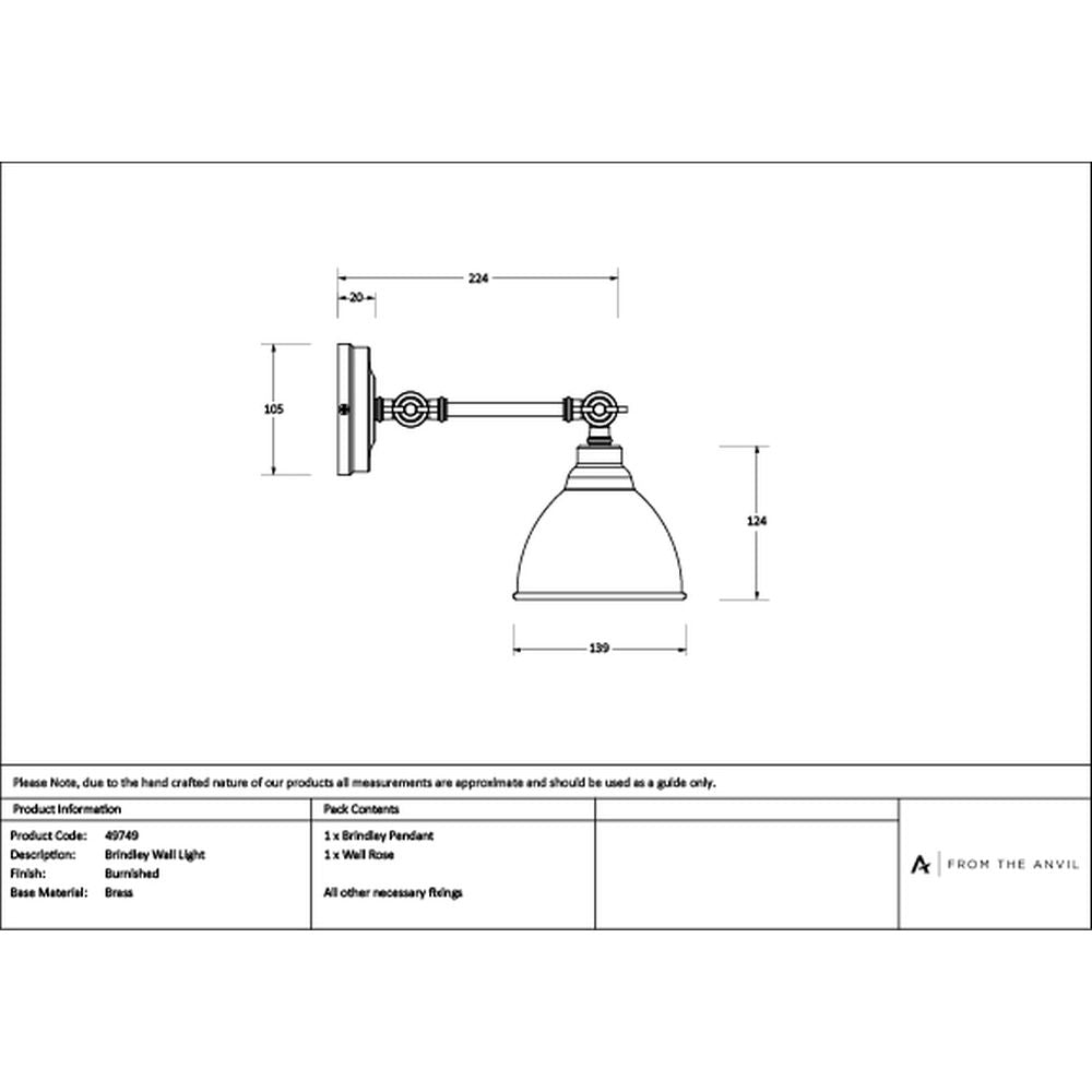 High quality images of the From The Anvil - Burnished Brindley Wall Light | Sku. Anvil-49749 | available to order from Trade Door Handles, quick delivery at discounted prices.