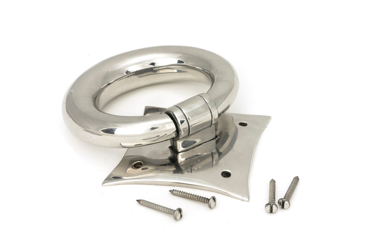 From The Anvil - Polished Marine SS (316) Ring Door Knocker | Sku. 49805 | Trade Door Handles.