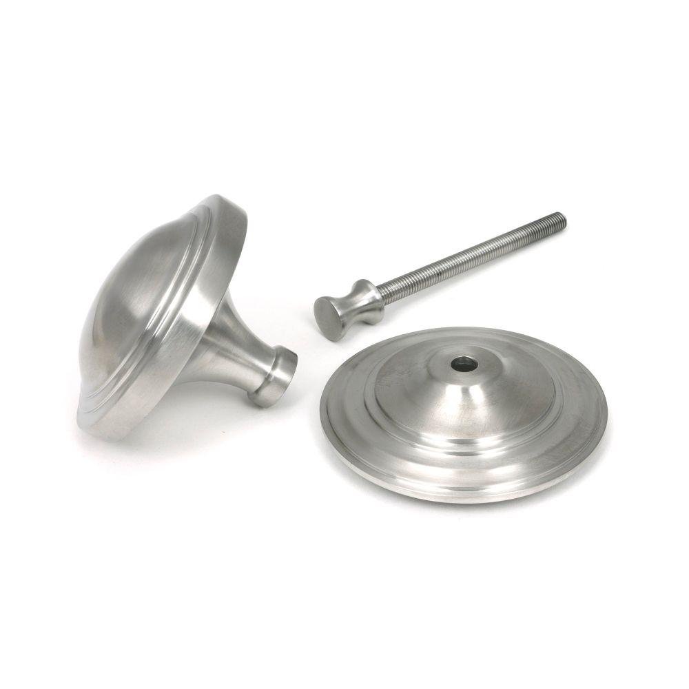 From The Anvil - Satin Marine SS (316) Art Deco Centre Door Knob | Sku. 49806 | Trade Door Handles.