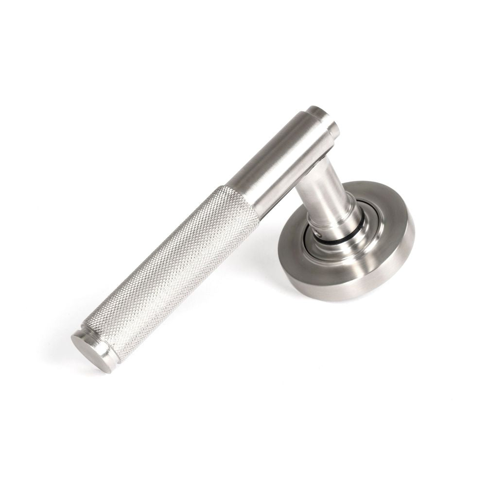 From The Anvil - Satin Marine SS (316) Brompton Lever on Rose Set (Plain) | Sku. 49840 | Trade Door Handles.