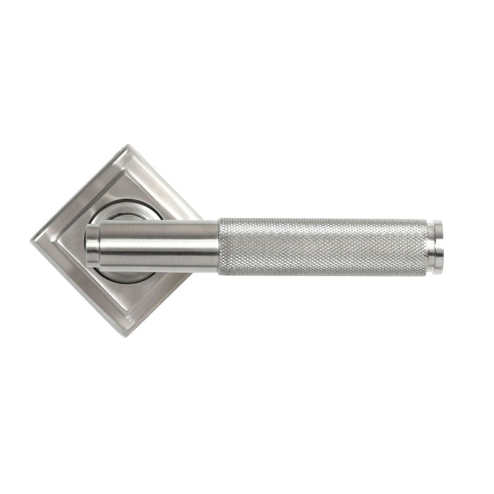 From The Anvil - Satin Marine SS (316) Brompton Lever on Rose Set (Square) | Sku. 49843 | Trade Door Handles.