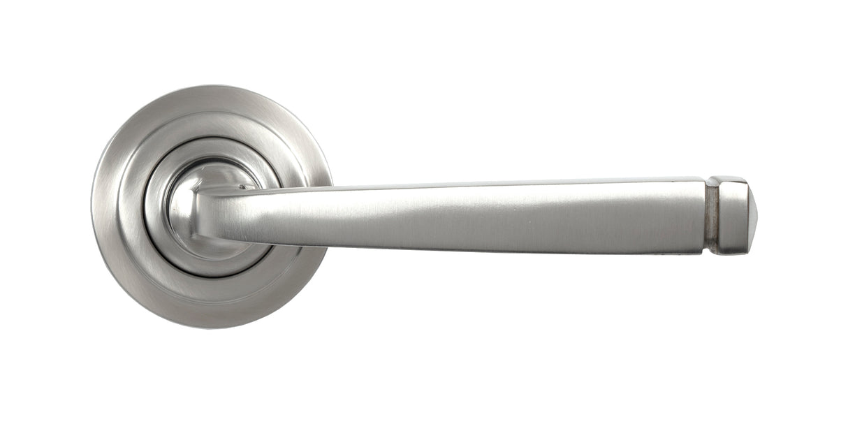 From The Anvil - Satin Marine SS (316) Avon Round Lever on Rose Set (Art Deco) | Sku. 49849 | Trade Door Handles.