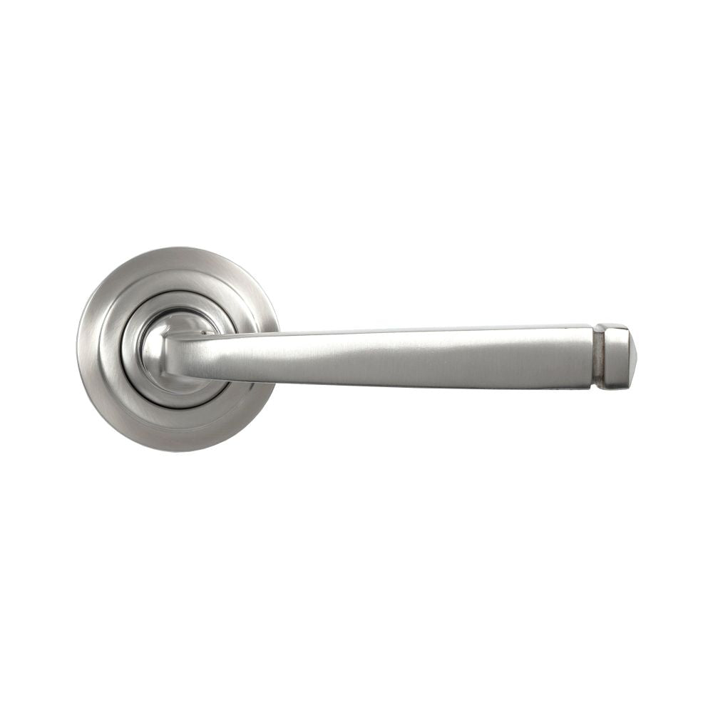 From The Anvil - Satin Marine SS (316) Avon Round Lever on Rose Set (Art Deco) | Sku. 49849 | Trade Door Handles.