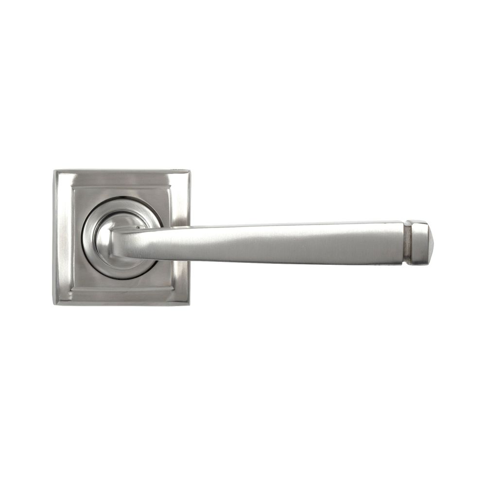 From The Anvil - Satin Marine SS (316) Avon Round Lever on Rose Set (Square) | Sku. 49851 | Trade Door Handles.