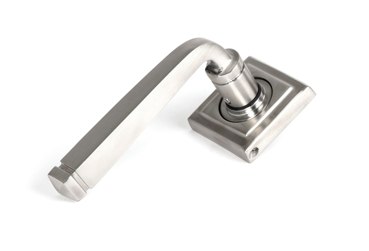From The Anvil - Satin Marine SS (316) Avon Round Lever on Rose Set (Square) | Sku. 49851 | Trade Door Handles.