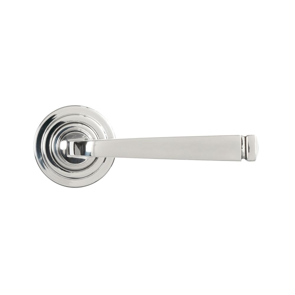 From The Anvil - Polished Marine SS (316) Avon Round Lever on Rose Set (Art Deco) | Sku. 49853 | Trade Door Handles.
