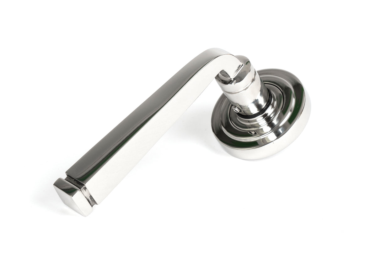 From The Anvil - Polished Marine SS (316) Avon Round Lever on Rose Set (Art Deco) | Sku. 49853 | Trade Door Handles.