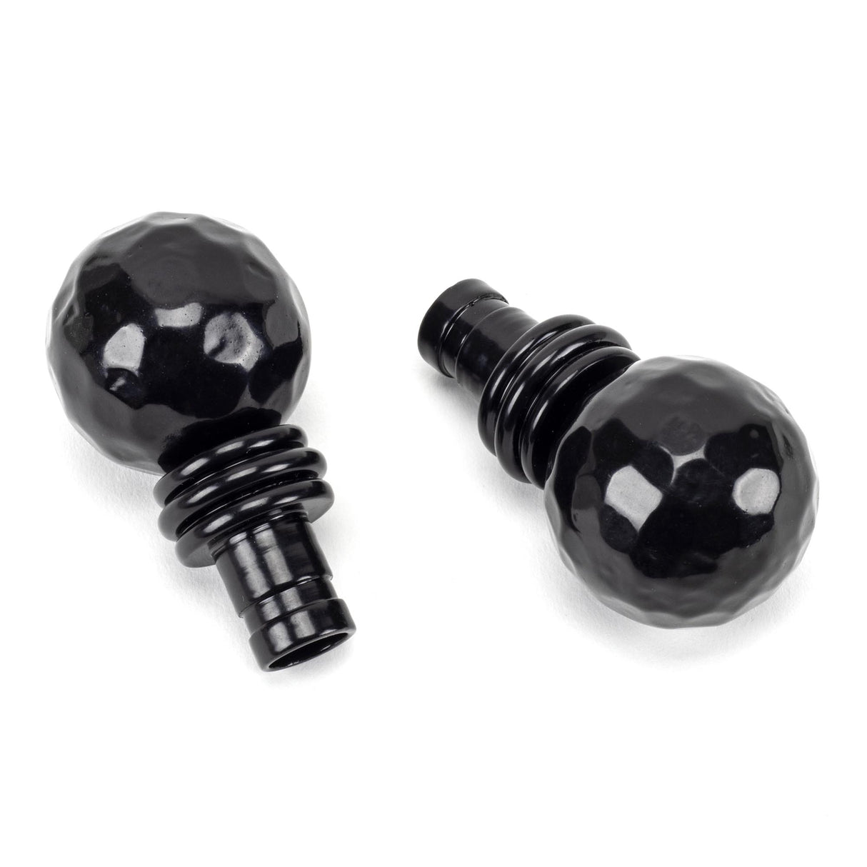 From The Anvil - Black Hammered Ball Curtain Finial (pair) | Sku. 49901 | Trade Door Handles.