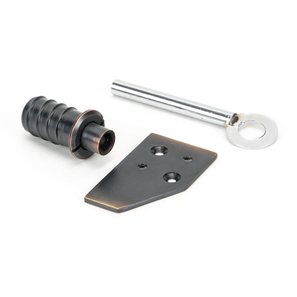 From The Anvil - Aged Bronze Key-Flush Sash Stop | Sku. 49916 | Trade Door Handles.
