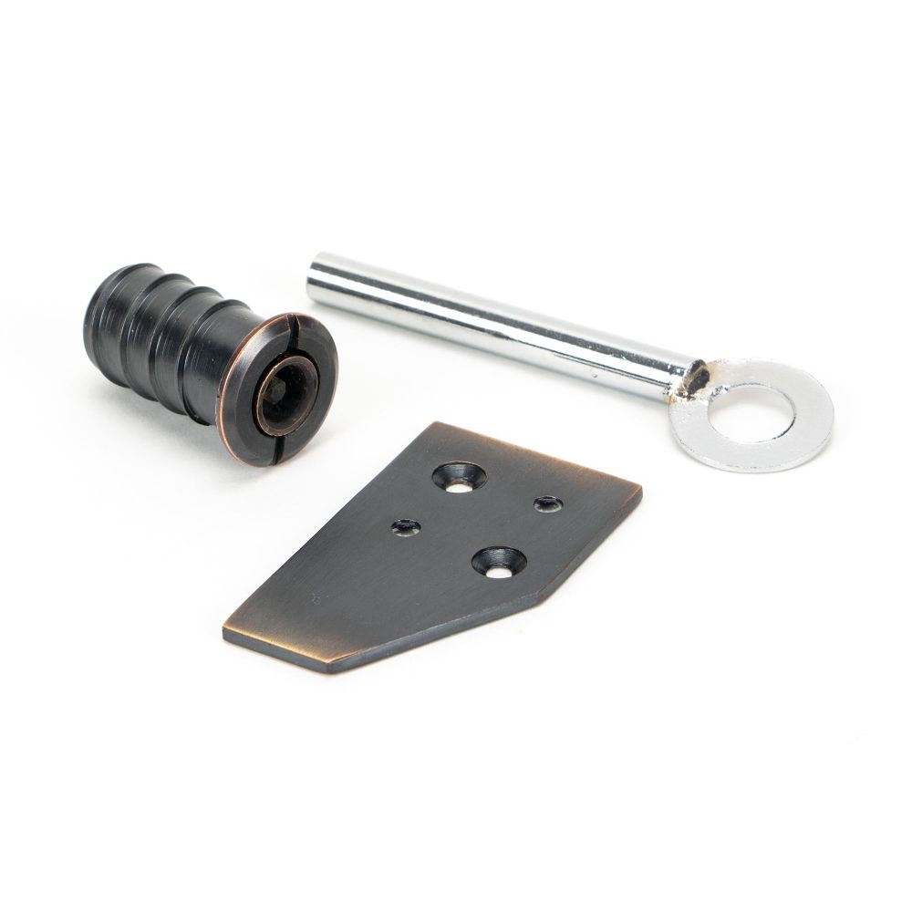 From The Anvil - Aged Bronze Key-Flush Sash Stop | Sku. 49916 | Trade Door Handles.