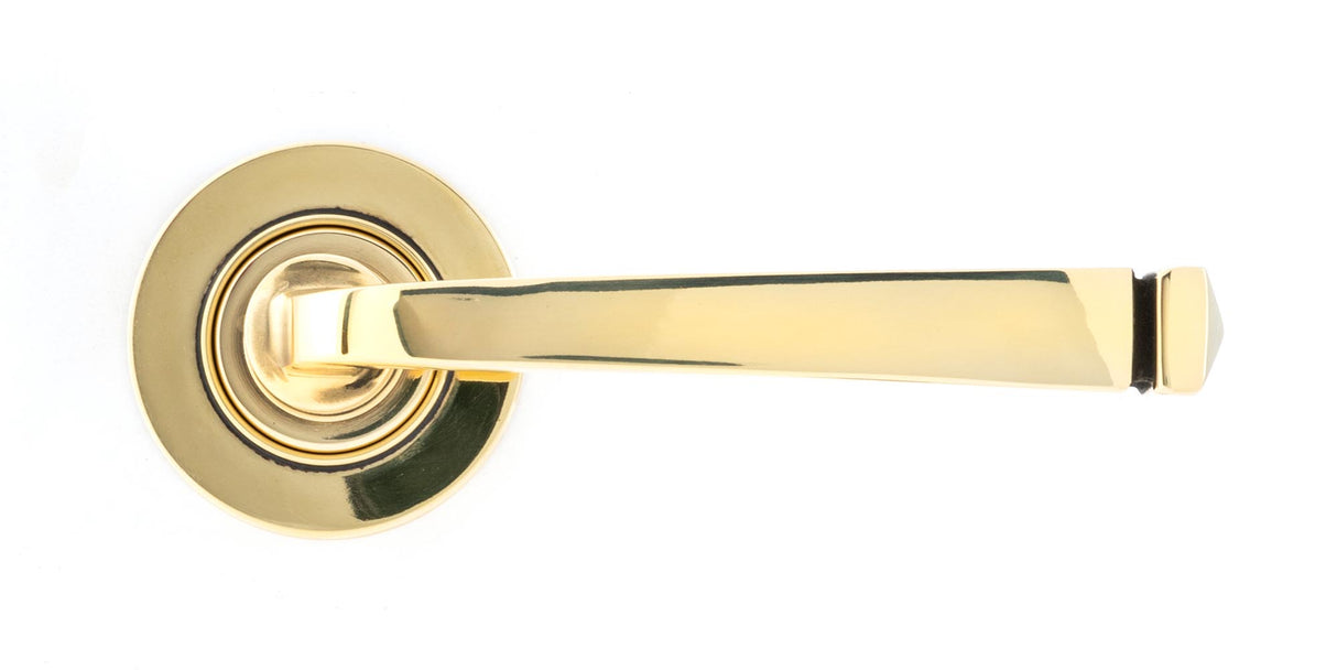 From The Anvil - Aged Brass Avon Round Lever on Rose Set (Plain) - Unsprung | Sku. 49945 | Trade Door Handles.