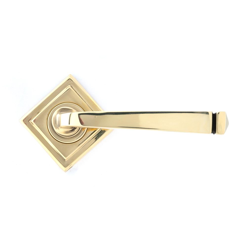 From The Anvil - Aged Brass Avon Round Lever on Rose Set (Square) - Unsprung | Sku. 49948 | Trade Door Handles.