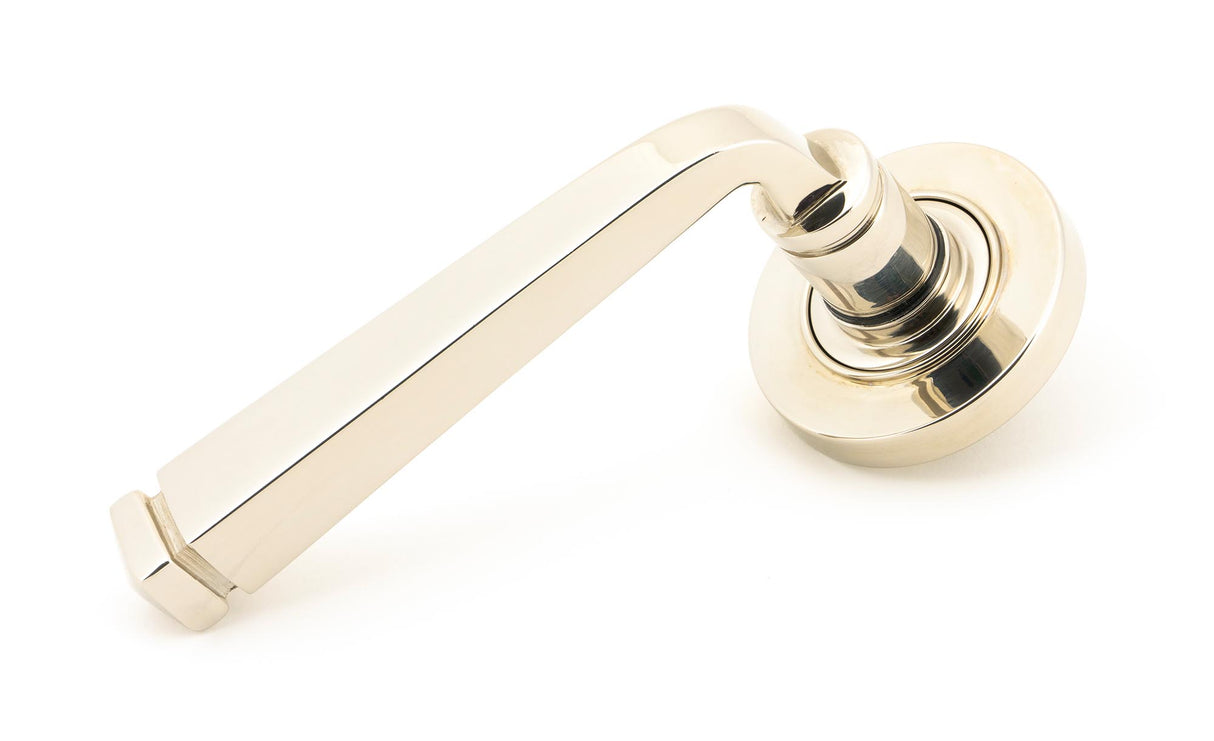 From The Anvil - Polished Nickel Avon Round Lever on Rose Set (Plain) - Unsprung | Sku. 49953 | Trade Door Handles.