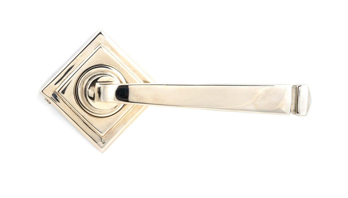 From The Anvil - Polished Nickel Avon Round Lever on Rose Set (Square) - Unsprung | Sku. 49956 | Trade Door Handles.