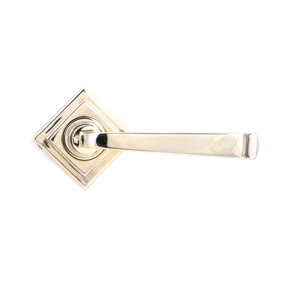 From The Anvil - Polished Nickel Avon Round Lever on Rose Set (Square) - Unsprung | Sku. 49956 | Trade Door Handles.