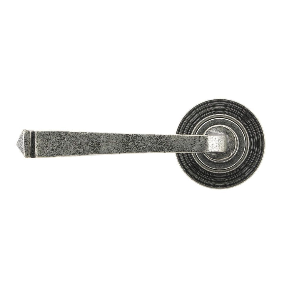From The Anvil - Pewter Avon Round Lever on Rose Set (Beehive) - Unsprung | Sku. 49967 | Trade Door Handles.