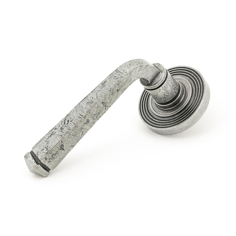 From The Anvil - Pewter Avon Round Lever on Rose Set (Beehive) - Unsprung | Sku. 49967 | Trade Door Handles.