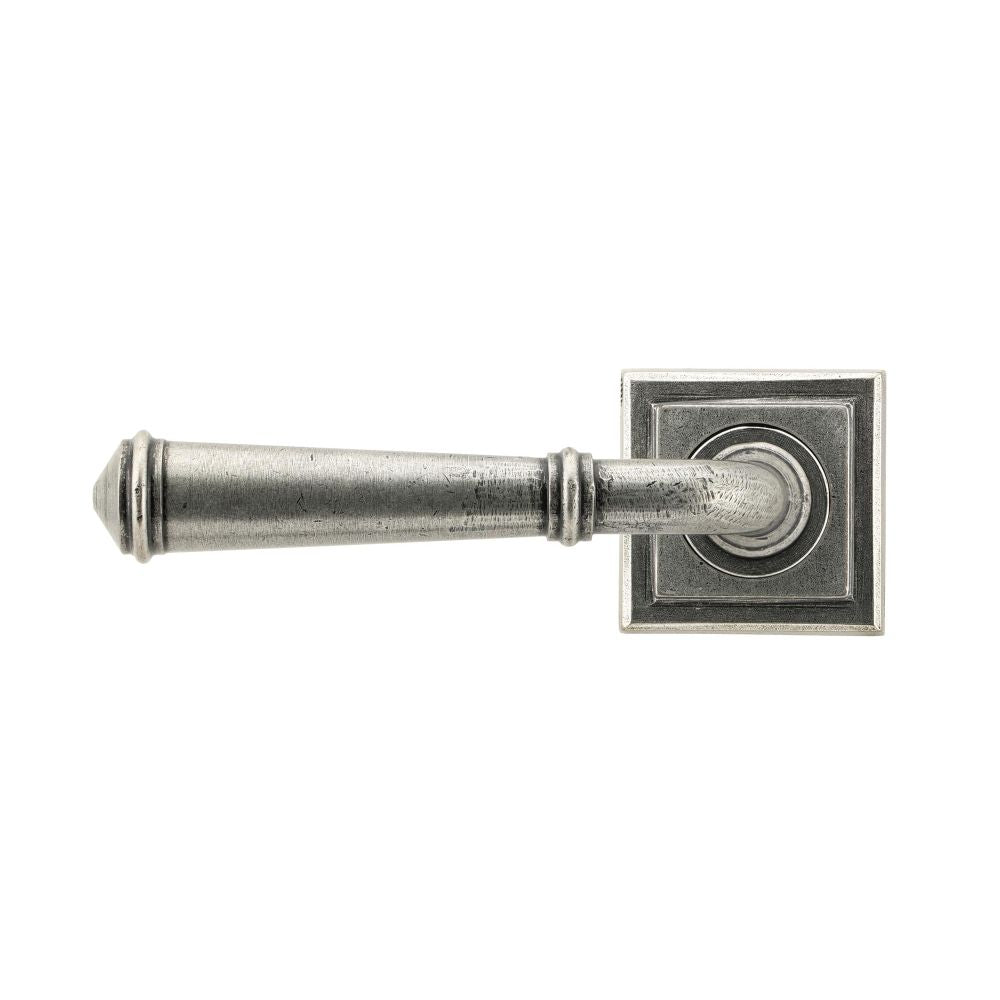 From The Anvil - Pewter Regency Lever on Rose Set (Square) - Unsprung | Sku. 49980 | Trade Door Handles.