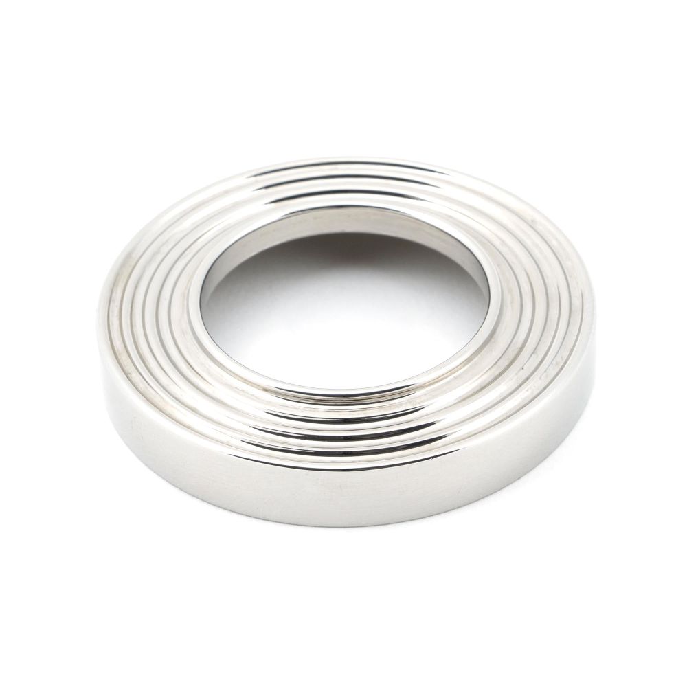 From The Anvil - Polished Chrome Brompton Lever on Rose Set (Beehive) - Unsprung | Sku. 49999 | Trade Door Handles.